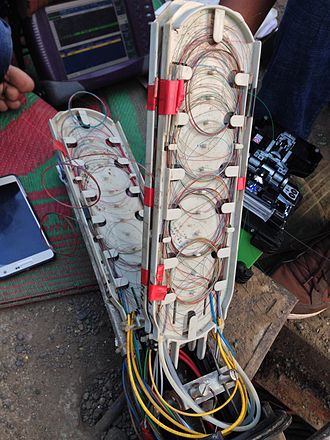 330px technicians investigating a fault in an optical fiber cable junction box 330px technicians investigating a fault in an optical fiber cable junction box